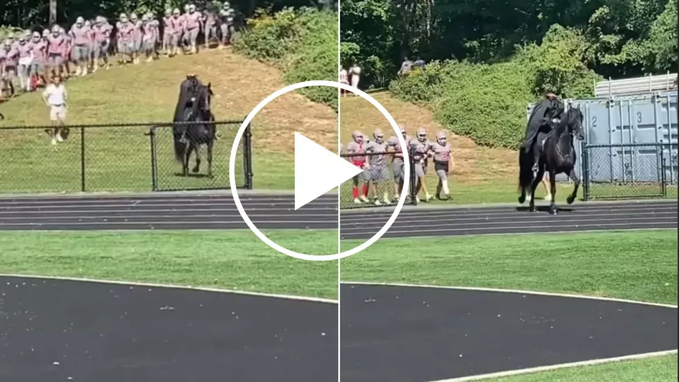 Watch Sleepy Hollow Football Team Take The Field with Iconic Mascot